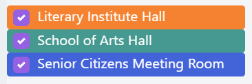 Calendar Colours for Halls